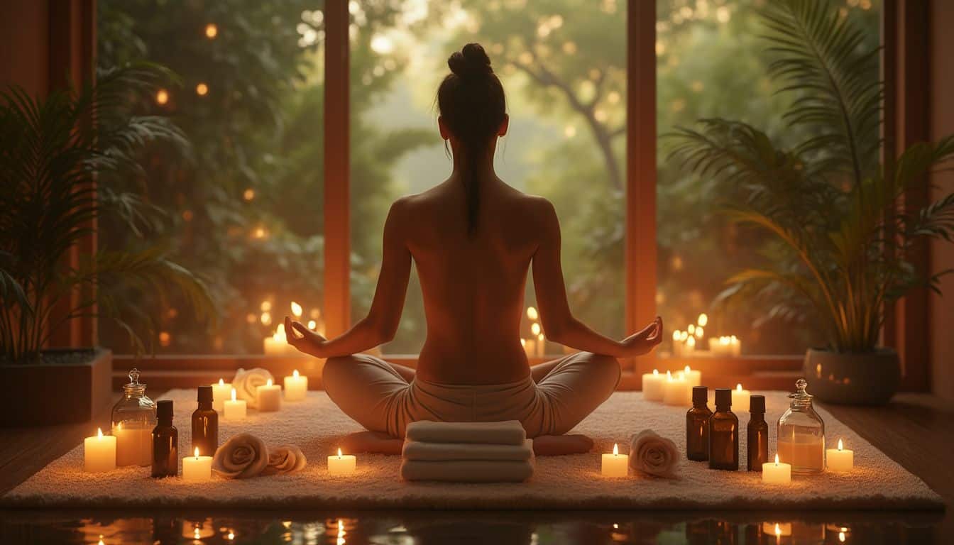 aromathérapie : flacons d'huiles essentielles pour réduire le stress