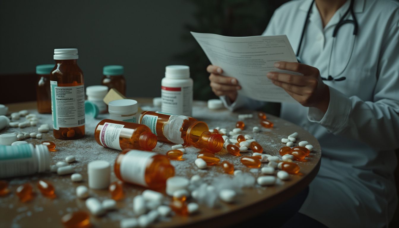 compléments alimentaires non contrôlés : gélules et bouteilles de compléments sur fond flou