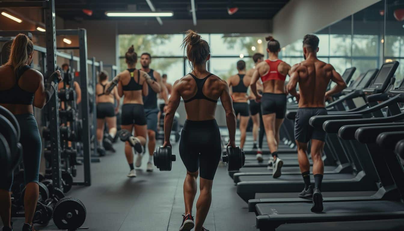 musculation et cardio : personne en pleine séance combinée de musculation et cardio