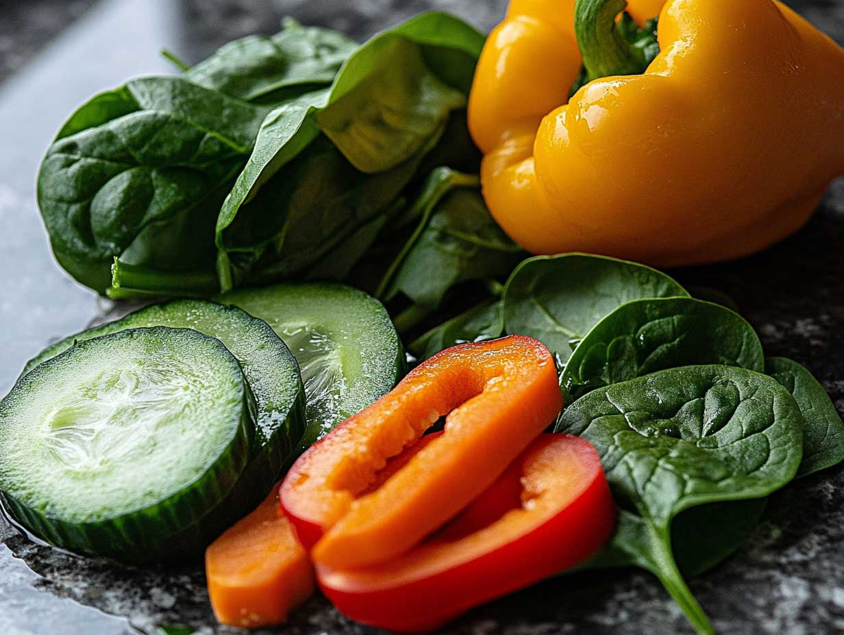 légumes pour maigrir du ventre : assortiment coloré de légumes frais et sains