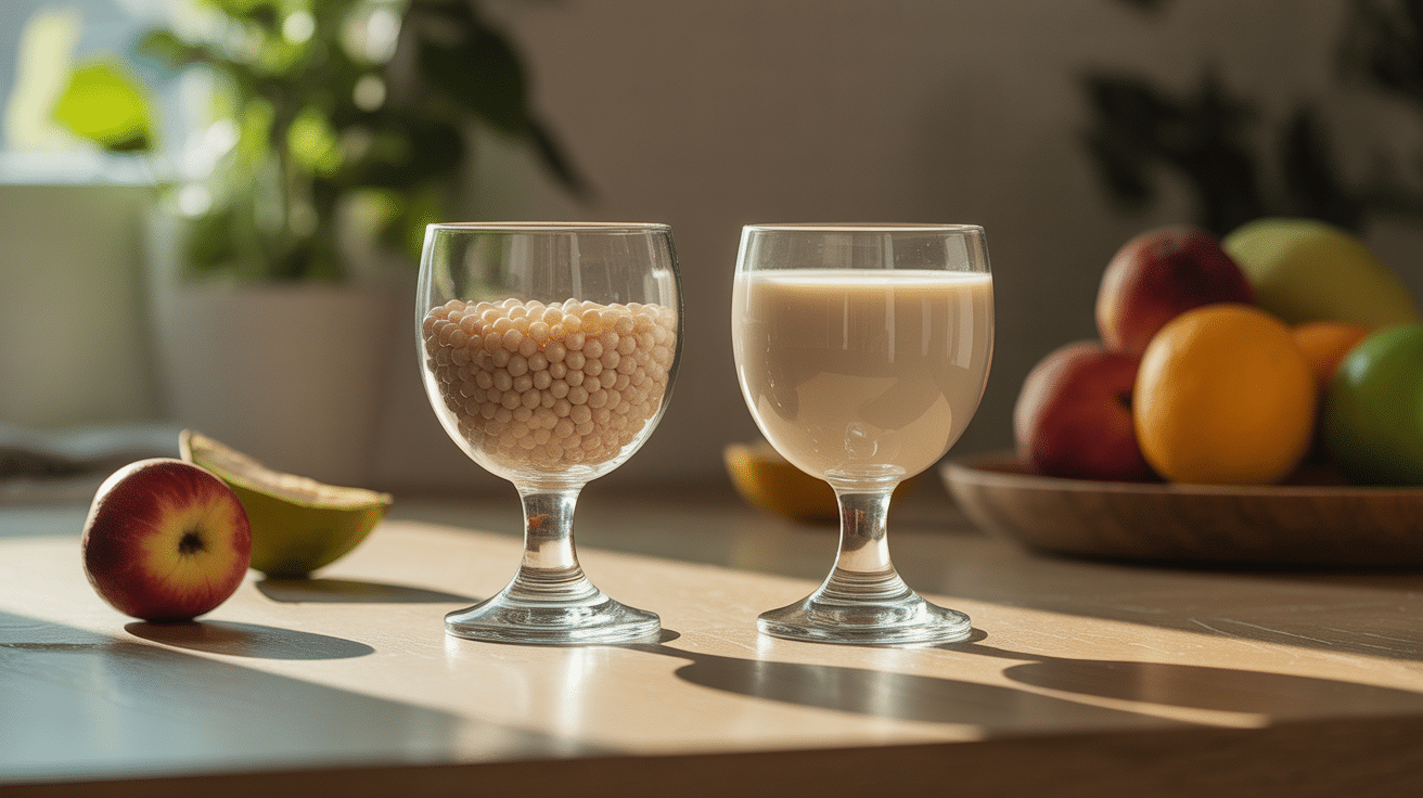 comparatif bubble tea classique et allege avec toppings calories