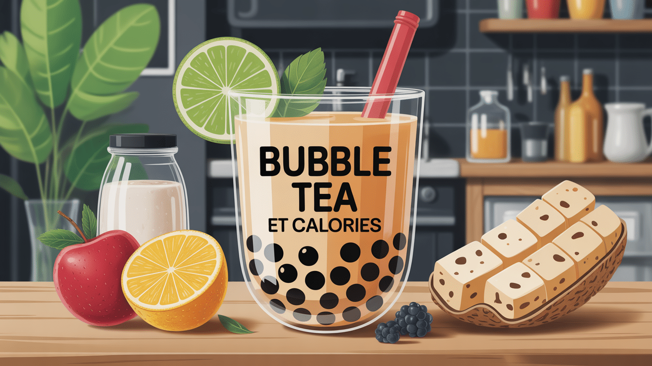 illustration bubble tea calories gobelet transparent paille large