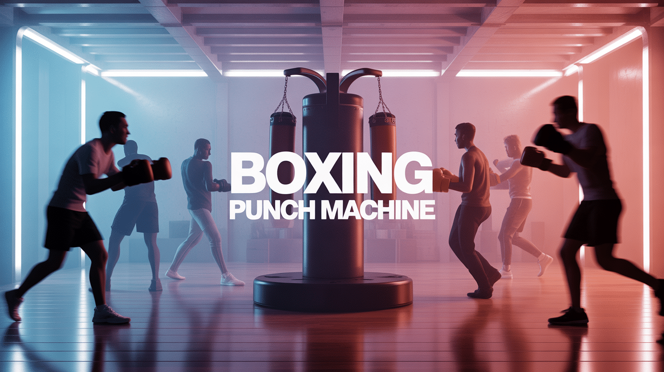 vue salle boxe punch machine LED silhouettes