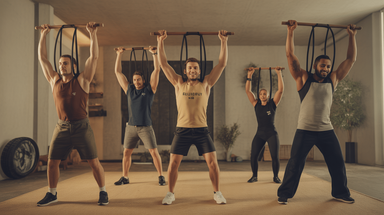 figures bungee fitness harnais collectif energie