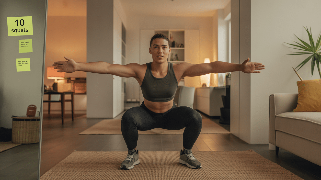 Exercice squat maison pour fessiers bombes