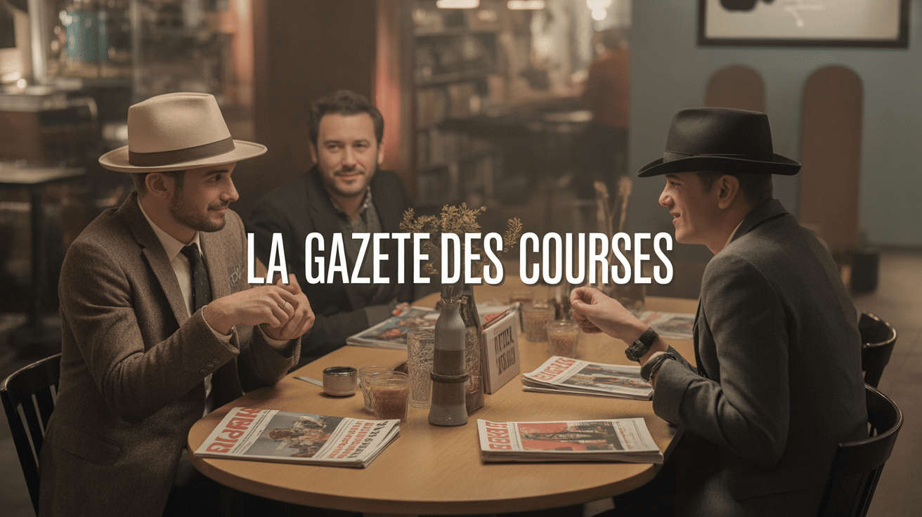 scene café passionnés journal hippique moderne