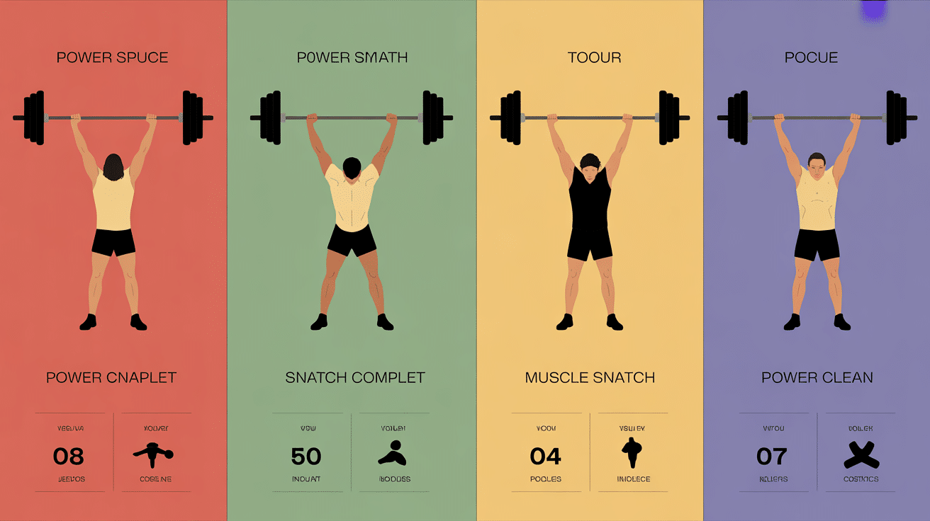 Tableau visuel comparant Power Snatch et mouvements haltérophilie CrossFit