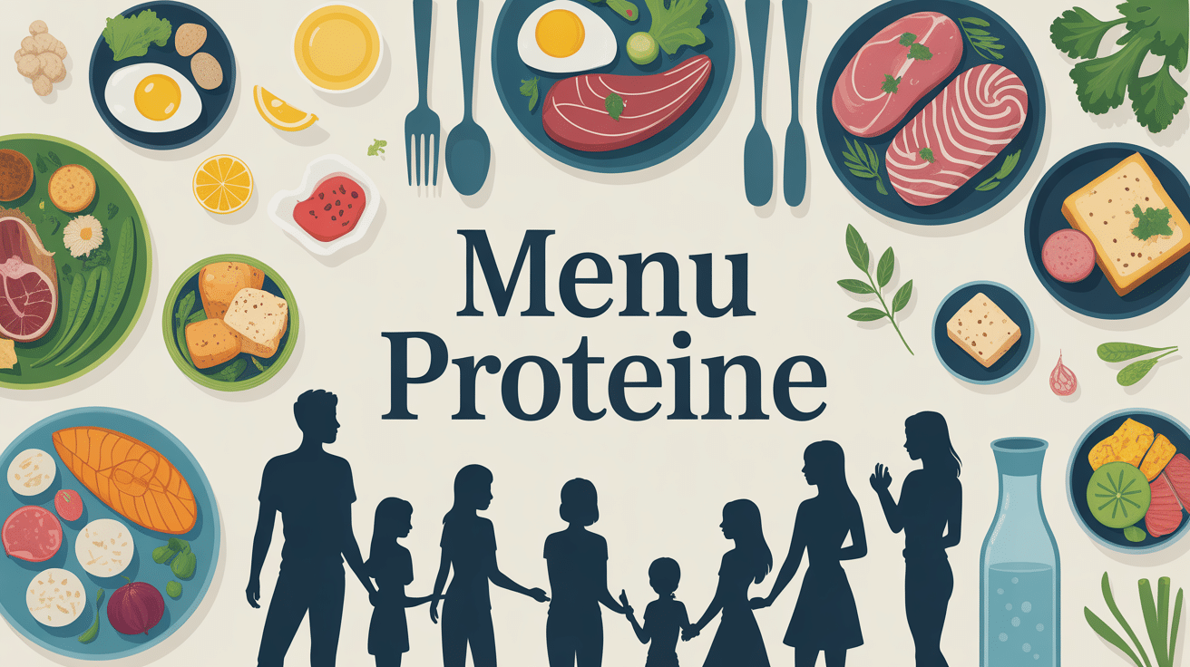 Table aliments proteines scene famille menu proteine