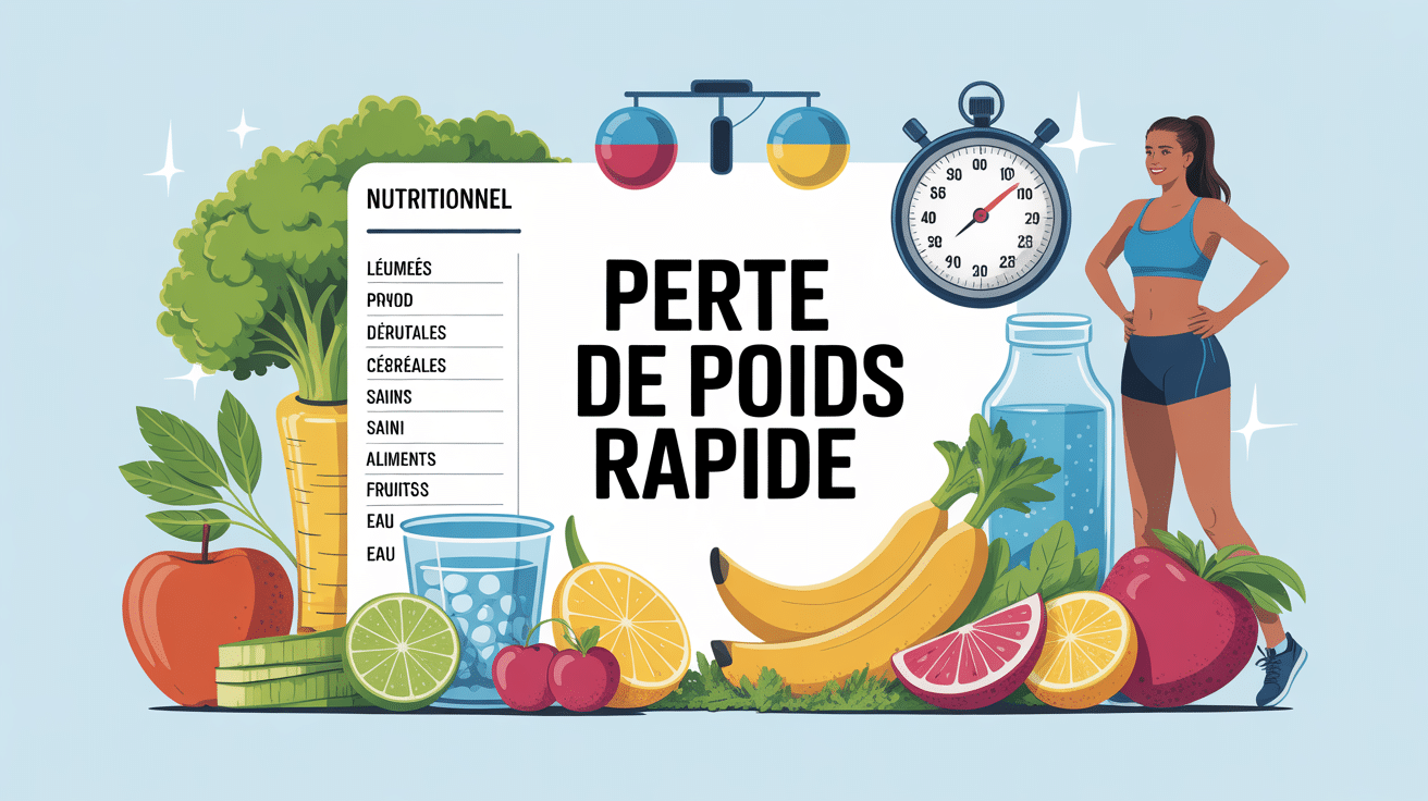 Illustration menu perte de poids rapide avec aliments sains