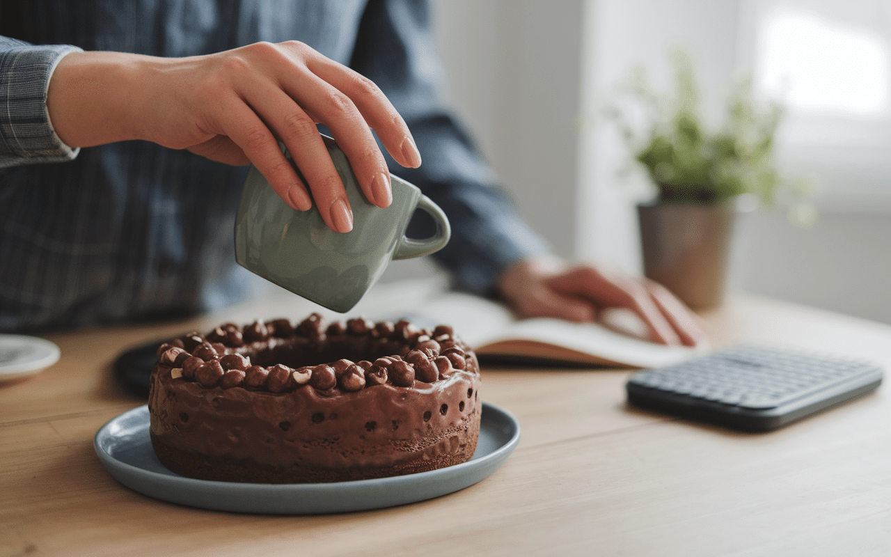 preparer mug cake chocolat en poudre micro ondes
