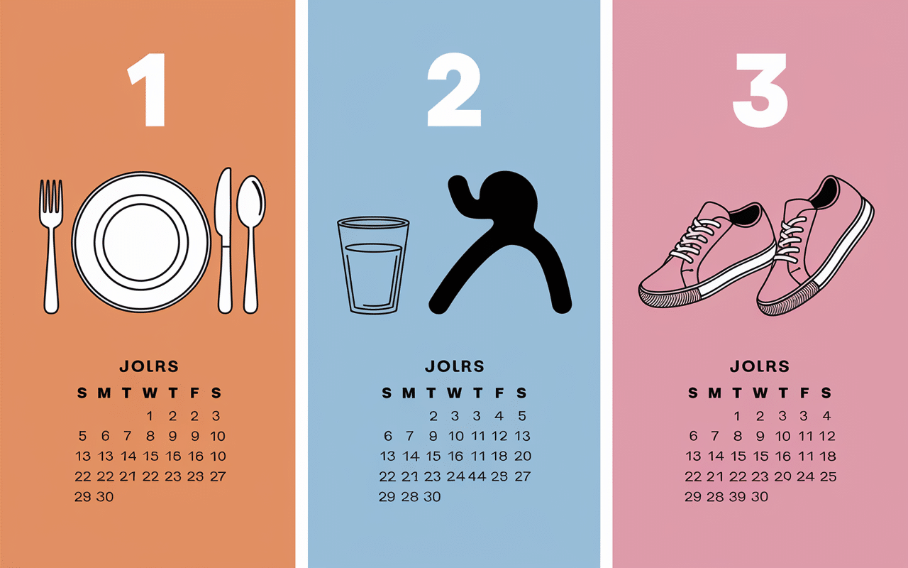programme ventre plat 3 jours calendrier minimaliste