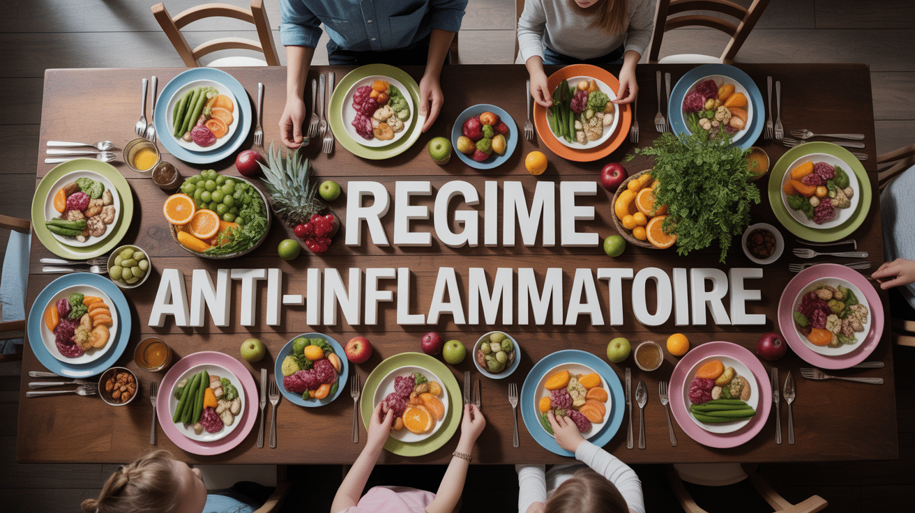 regime anti inflammatoire table legumes poissons fruits famille
