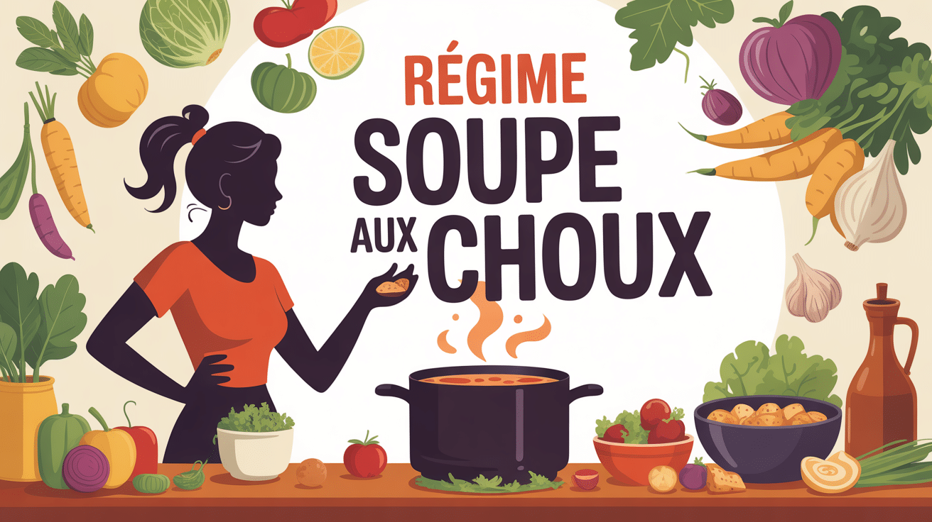 Femme prépare regime soupe aux choux dans sa cuisine