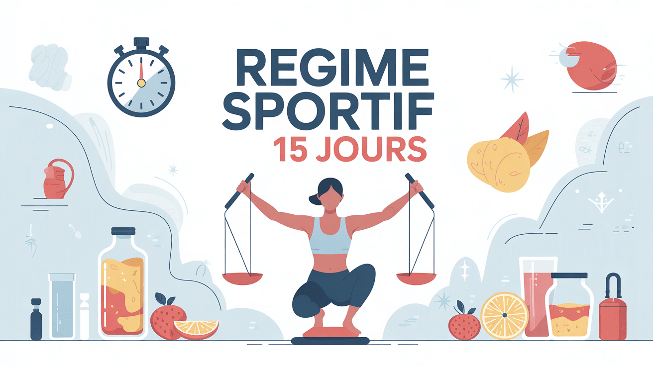 regime sportif 15 jours illustration personne sur balance
