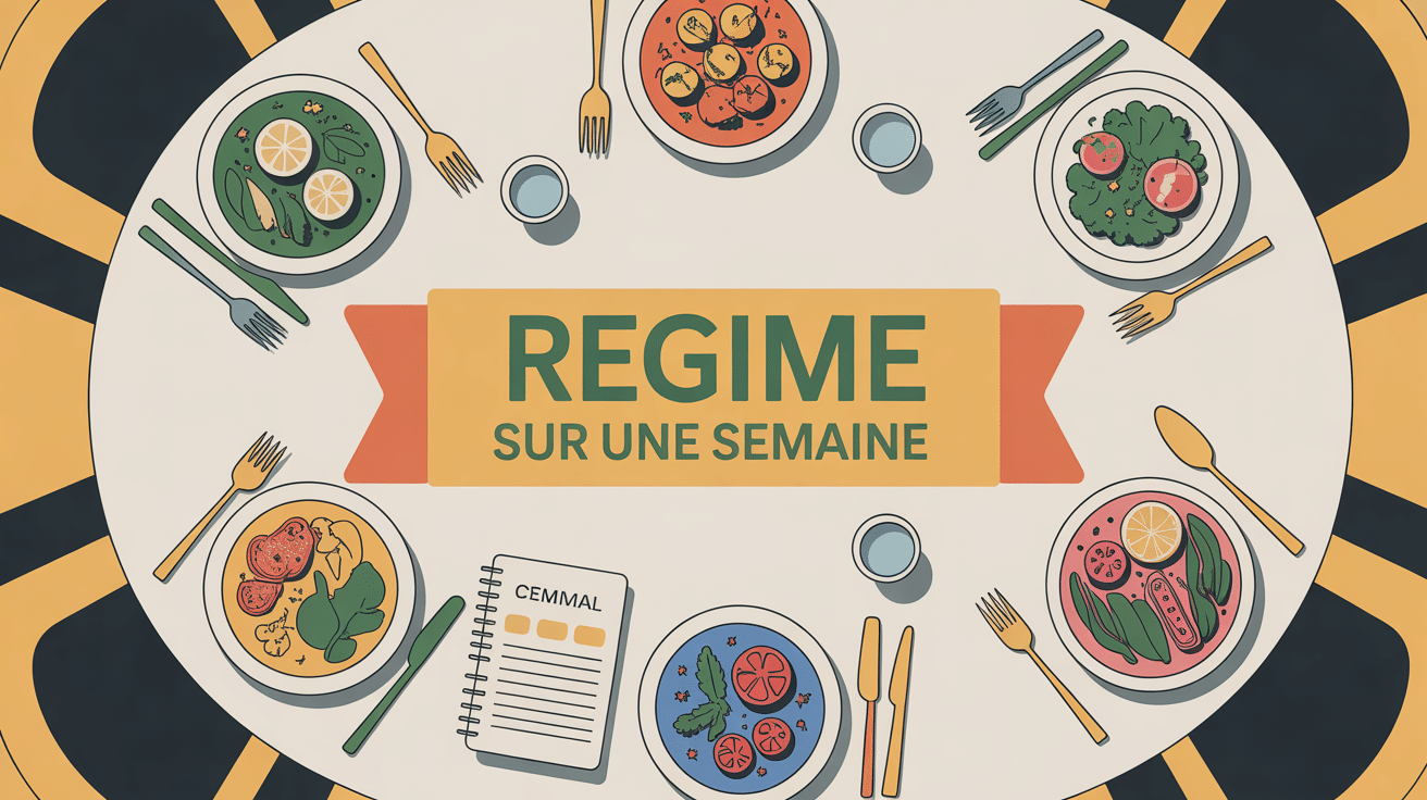 Vue table plats sains regime sur une semaine
