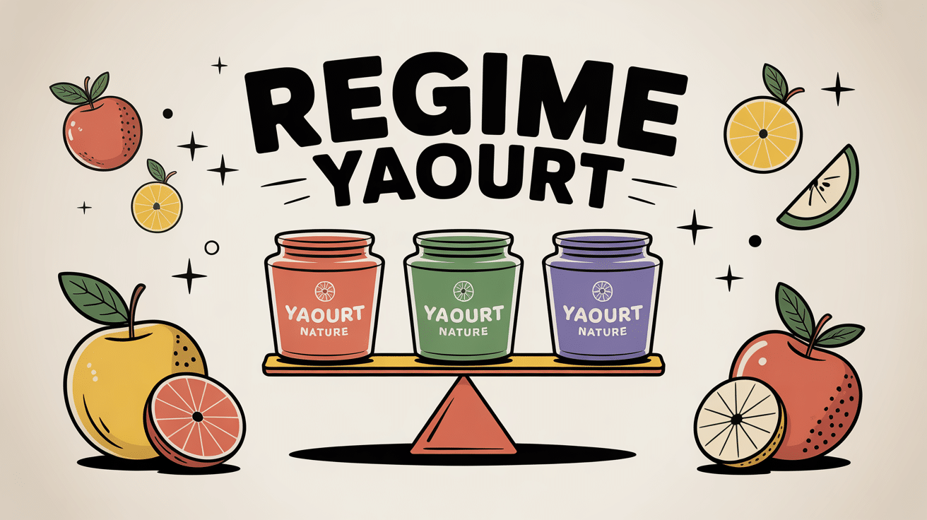 regime yaourt yaourts sur balance et fruits frais