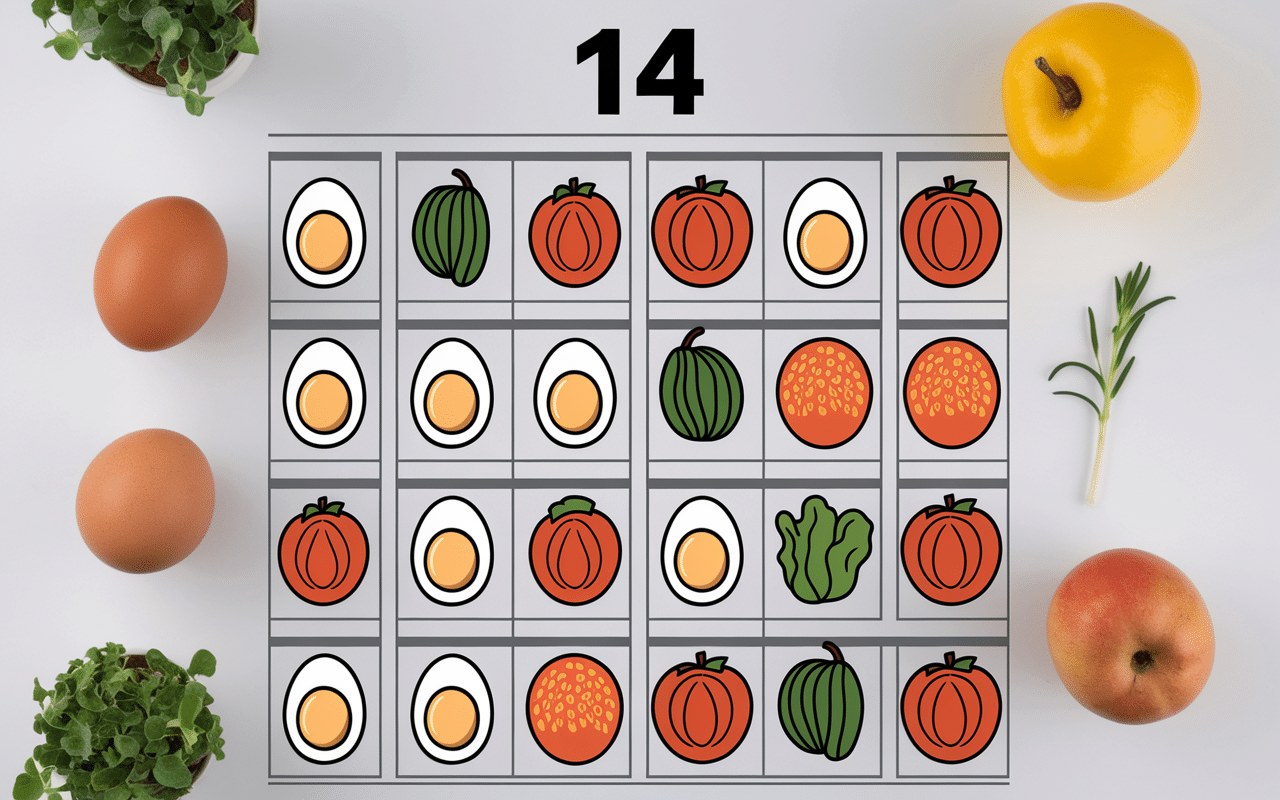 tableau menus 14 jours regime oeufs durs