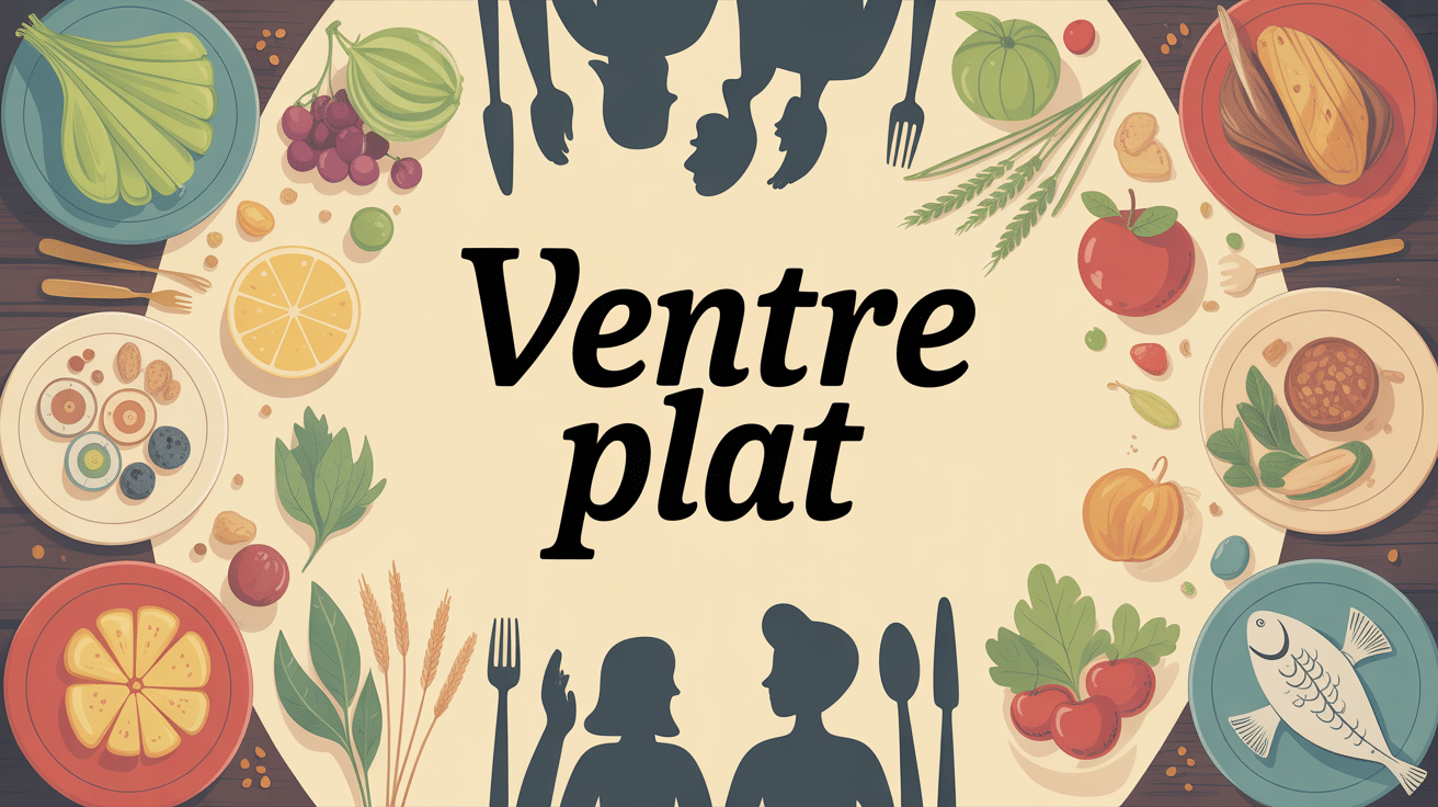 Grande assiette saine et famille pour ventre plat