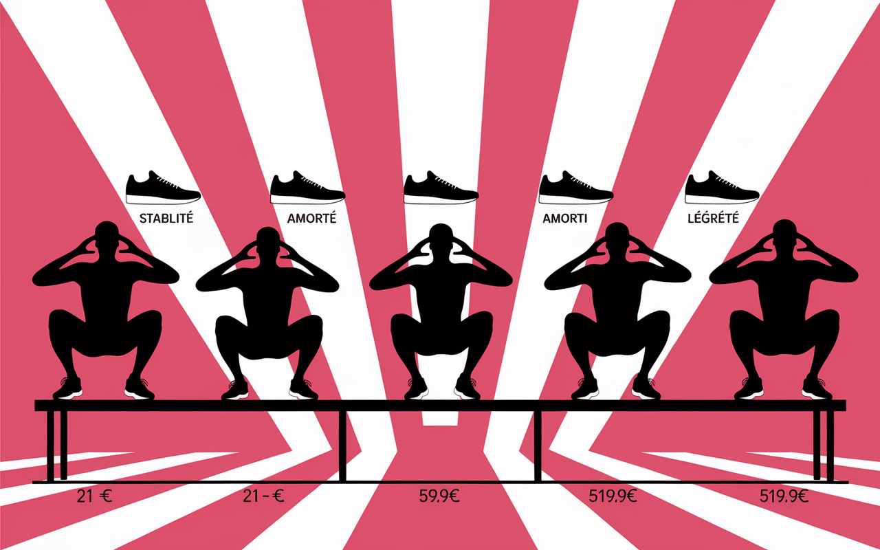 Sportifs testent chaussures salle de sport prix stabilite