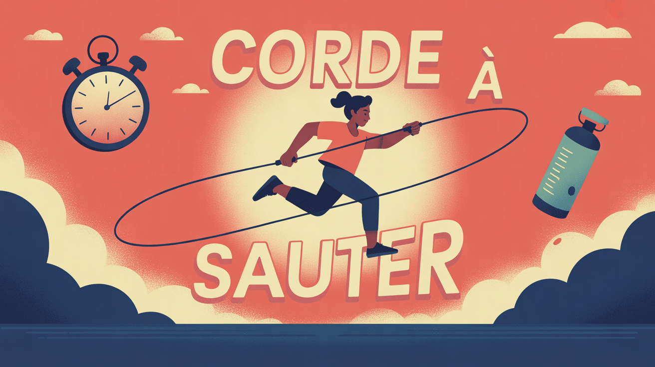 personnage sautant corde a sauter fond lumineux calories