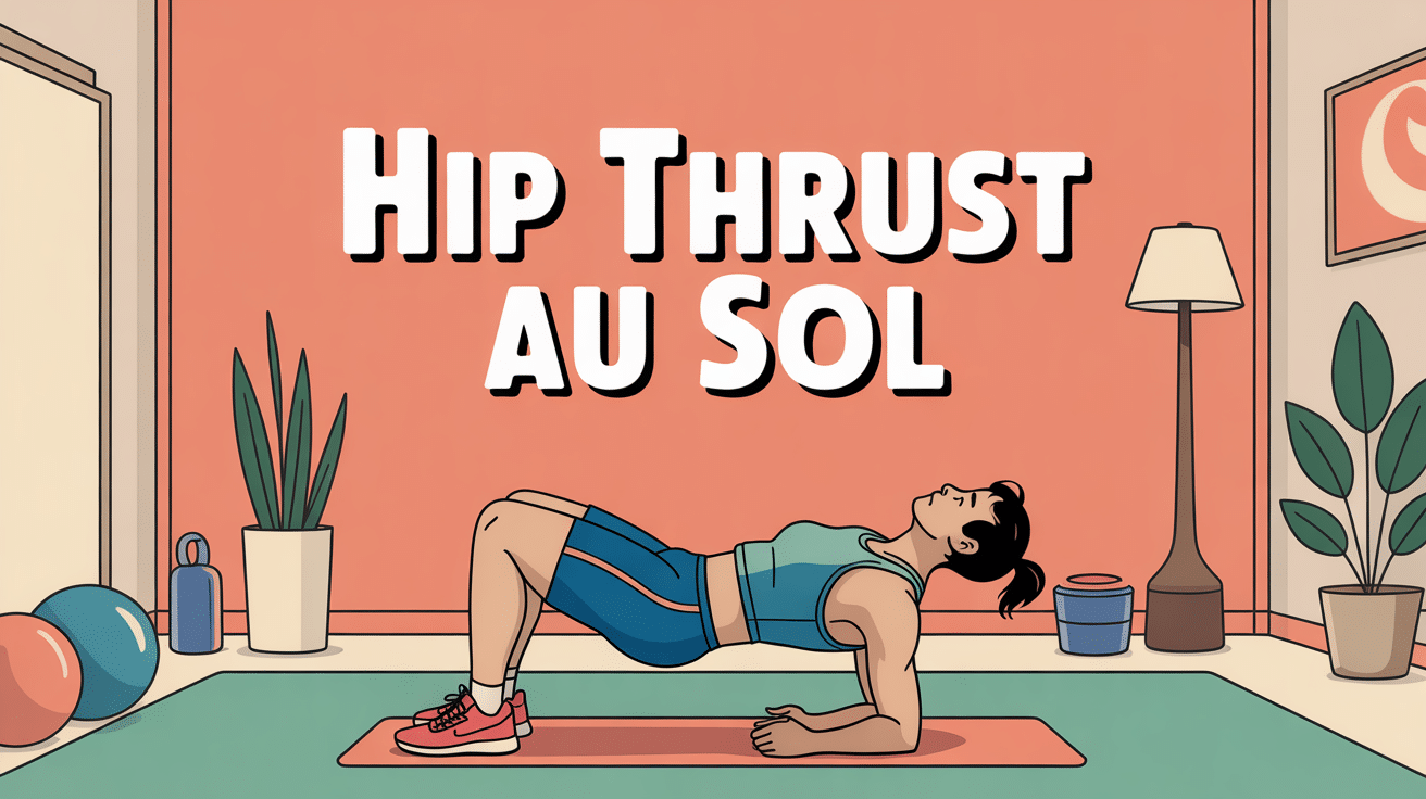 hip thrust au sol sur tapis à la maison