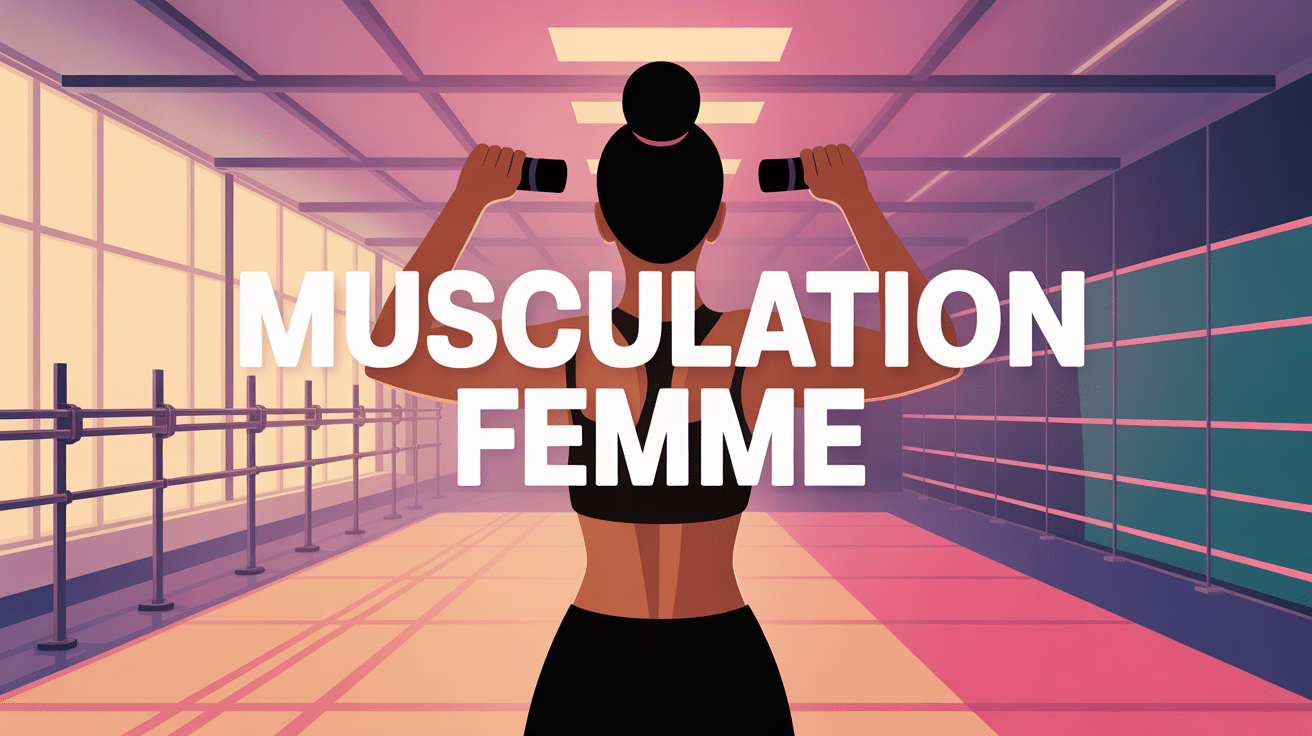 musculation femme silhouette de dos en salle avec haltères