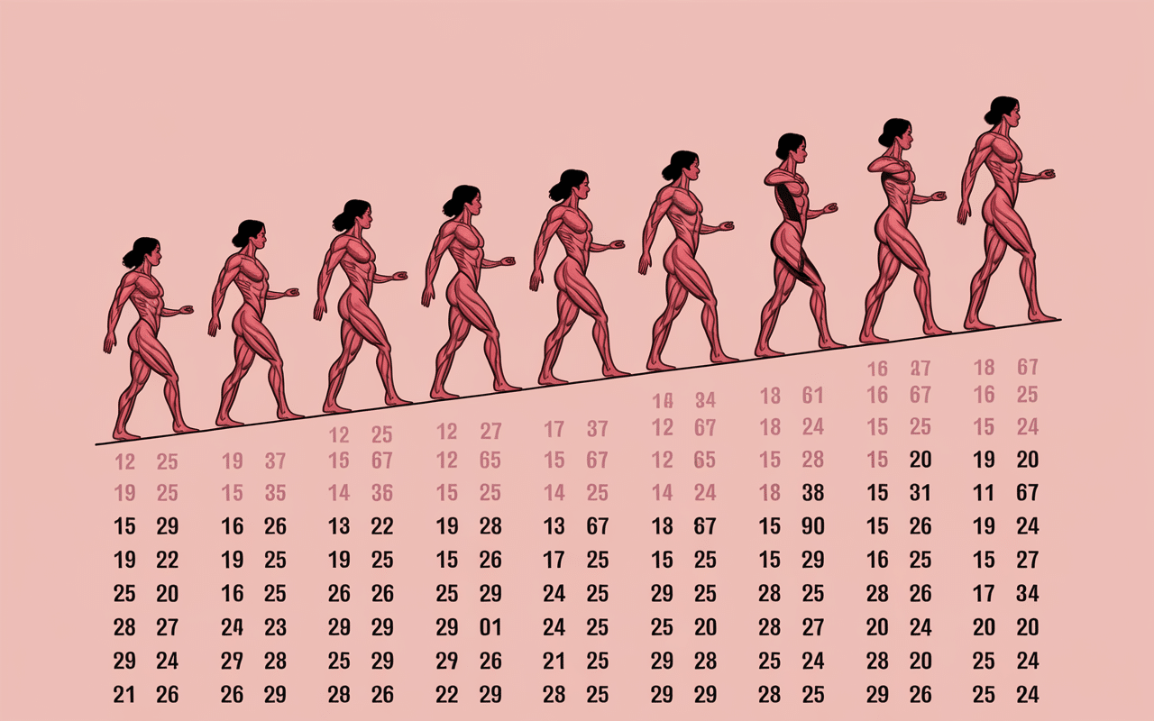 tableau masse musculaire féminine par âge