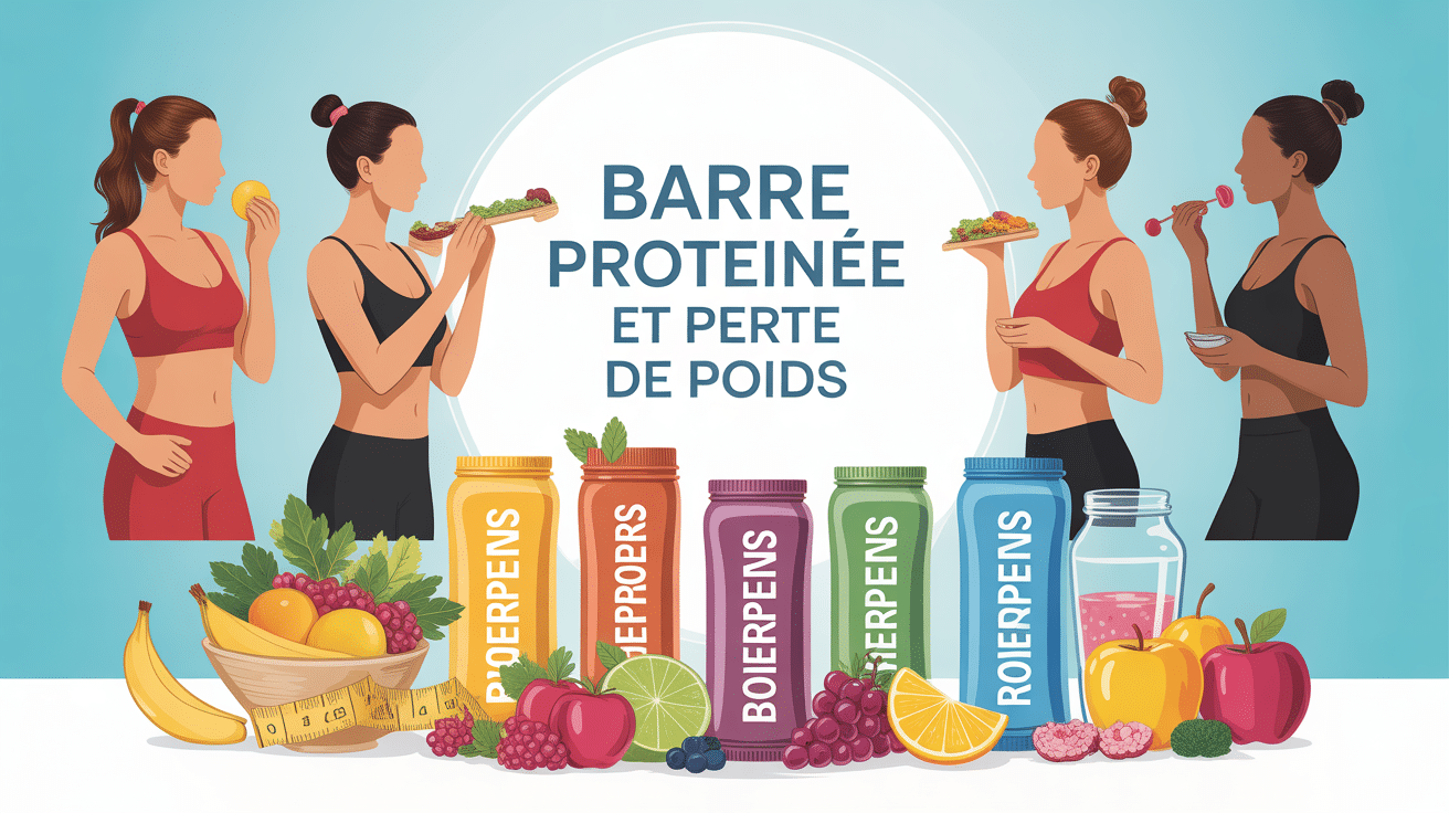 assortiment barre proteinee perte de poids avec fruits et metre couture