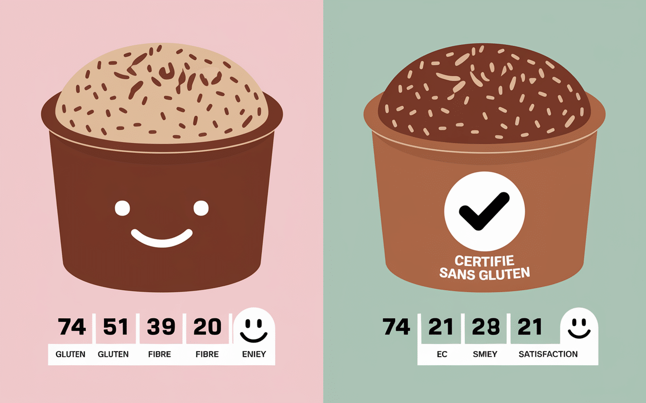 Tableau comparatif flocons d'avoine sans gluten et classique