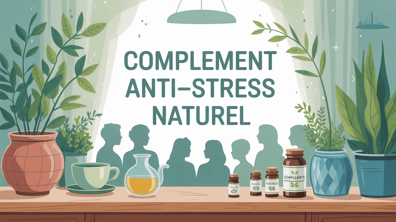 Vue d'intérieur calme avec compléments anti-stress naturel