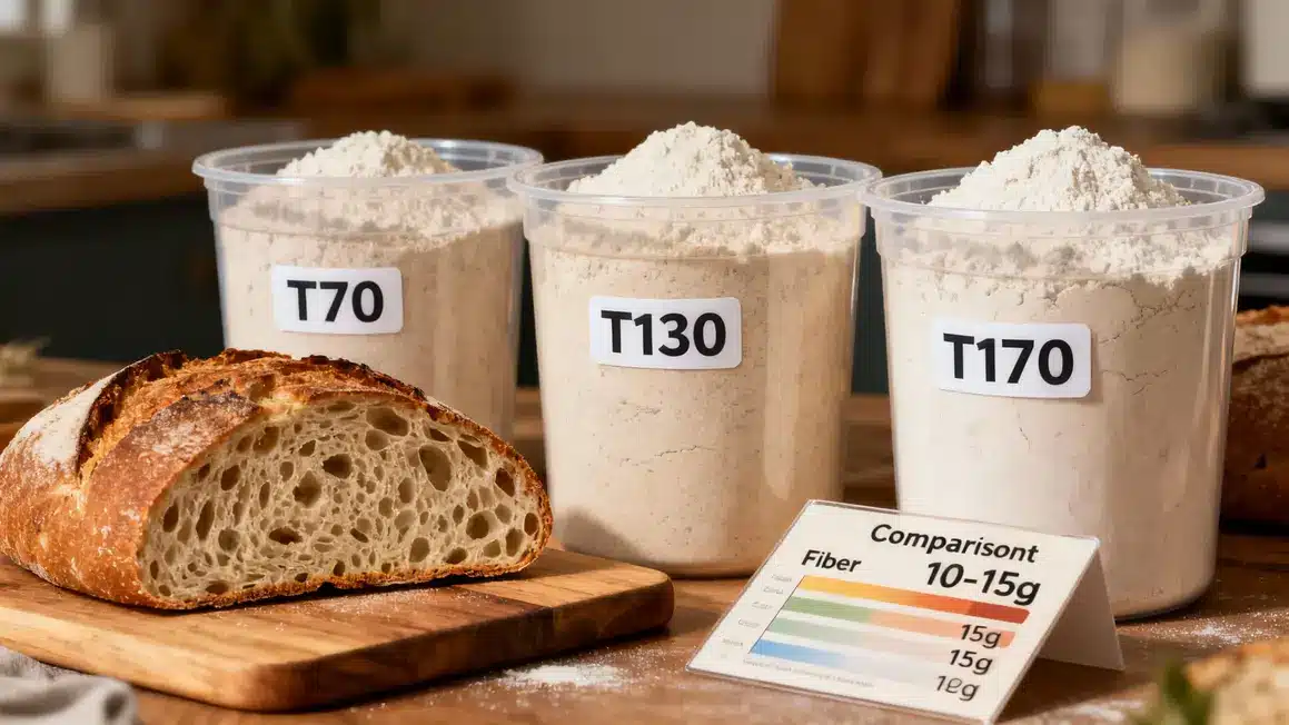 pots farine de seigle T70 T130 T170 schéma fibres