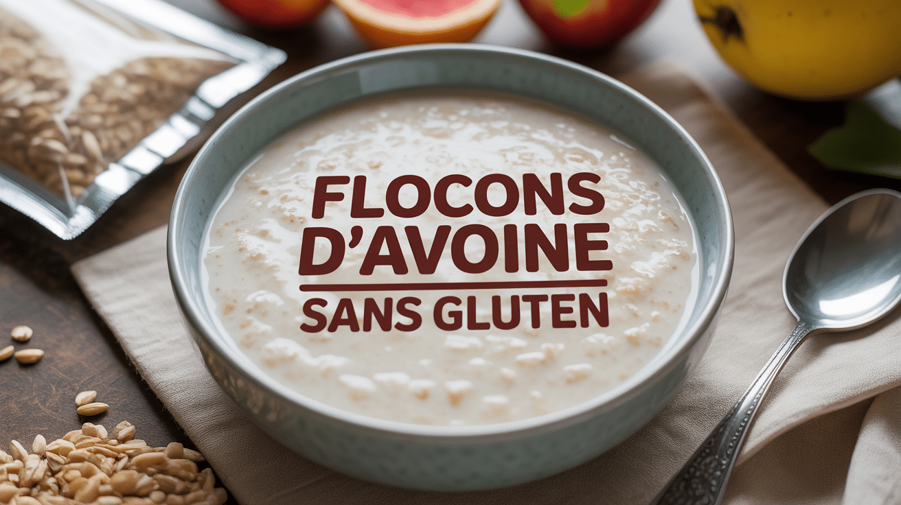 Bol de porridge flocons d'avoine sans gluten fruits