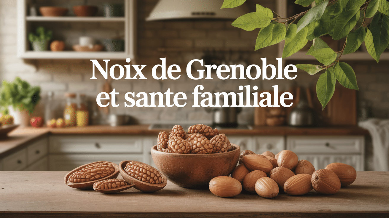 noix de grenoble ouvertes sur table bois, sante familiale