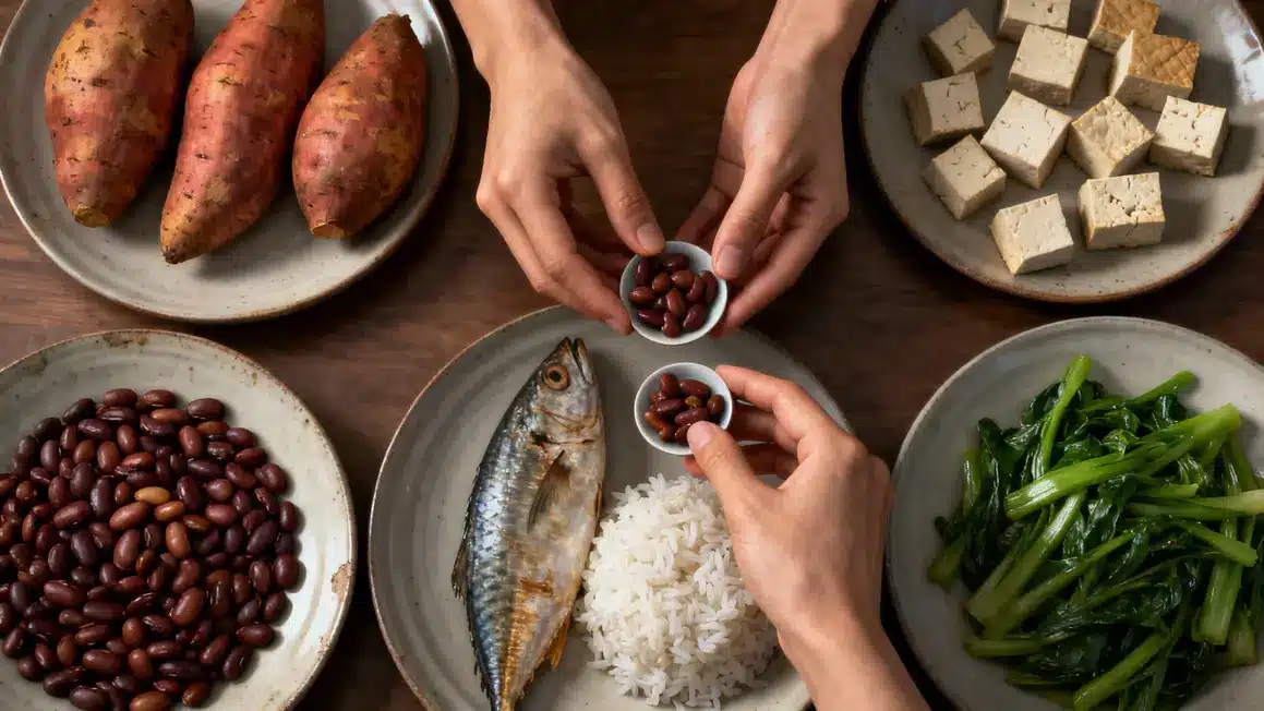 assiette régime okinawa aliments sains