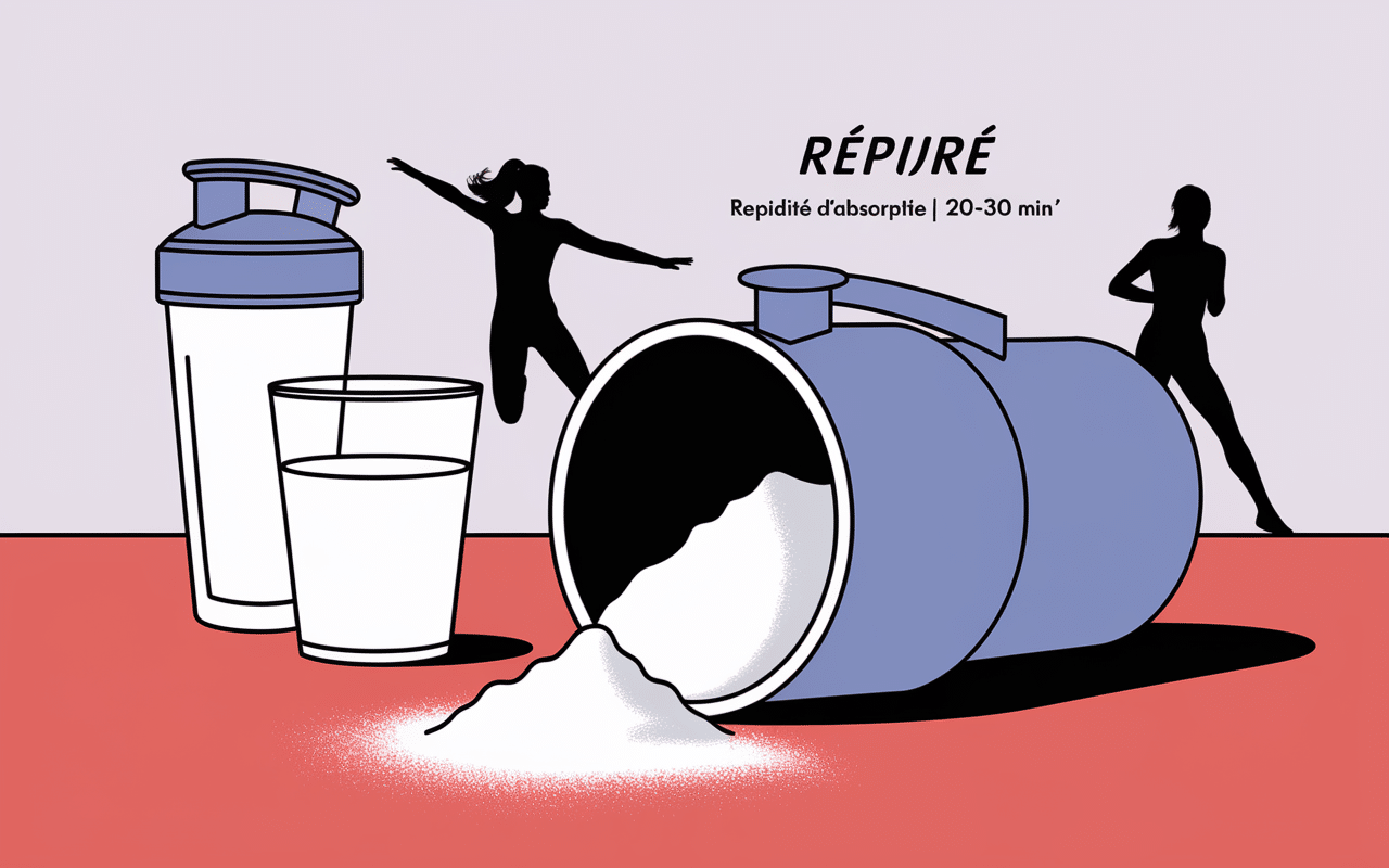 Poudre whey cuillère shaker indication absorption