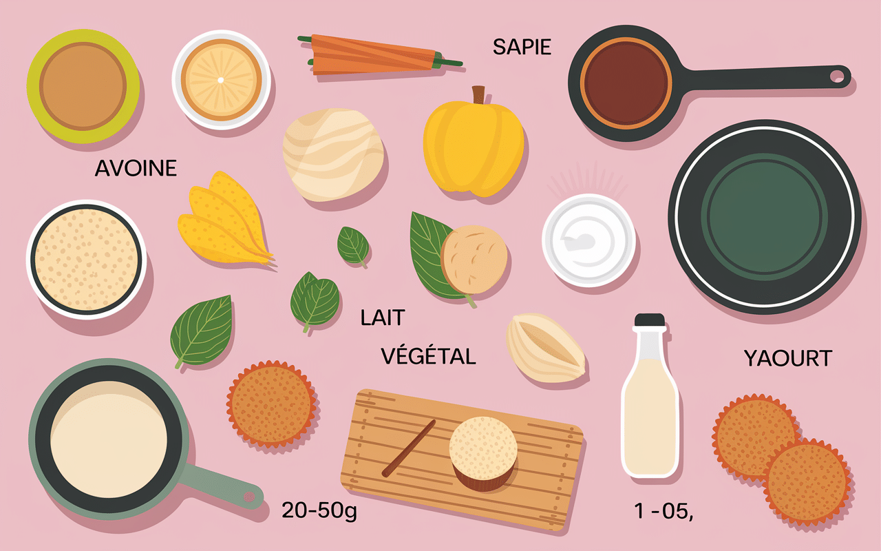 Ingrédients et étapes recettes flocons d'avoine sans gluten