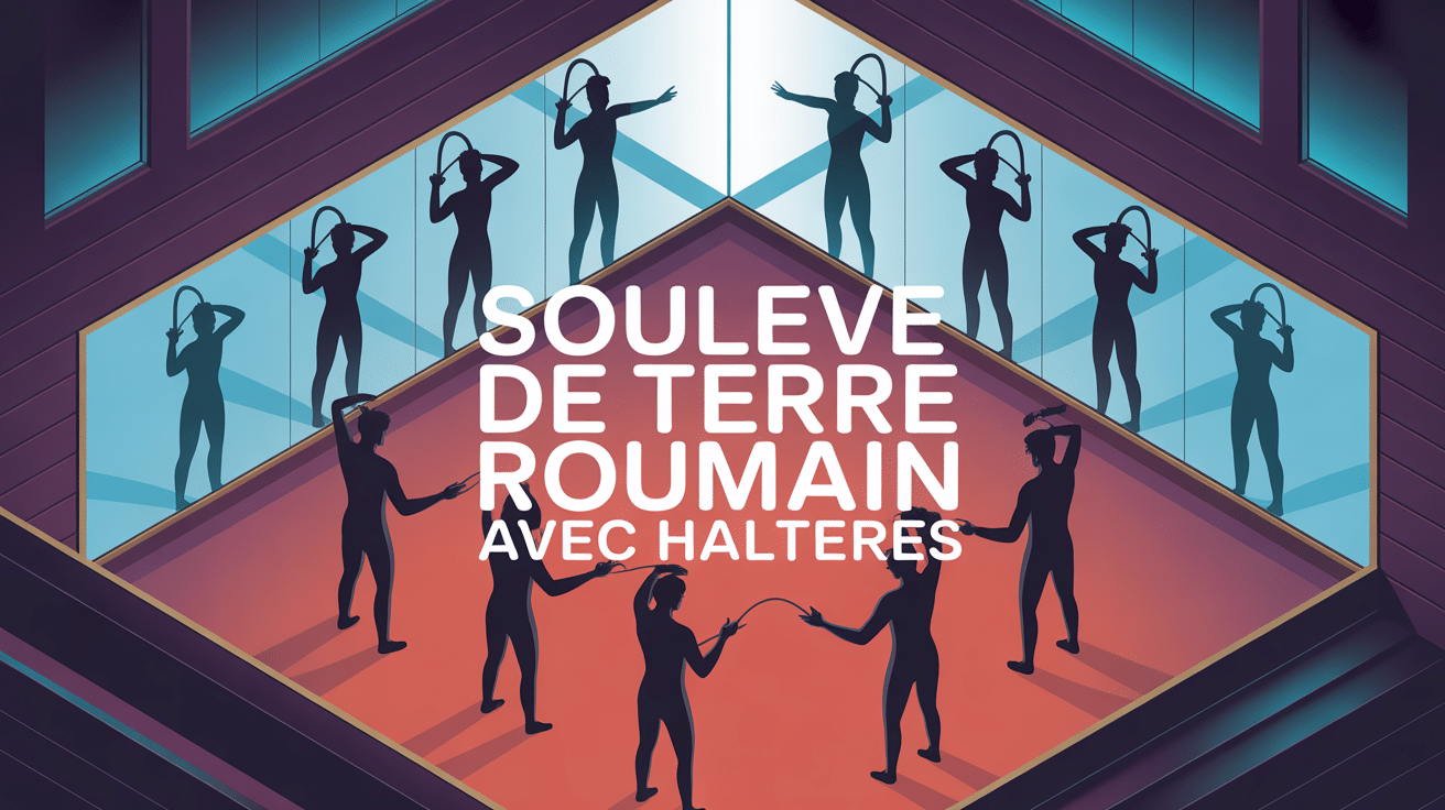 Salle musculation soulevé de terre roumain avec haltères