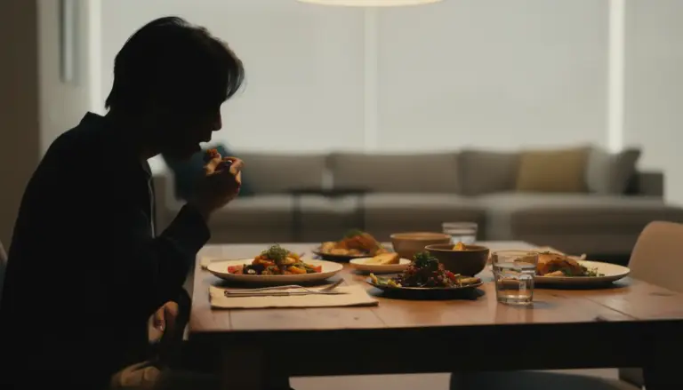 personne mange lentement pleine conscience