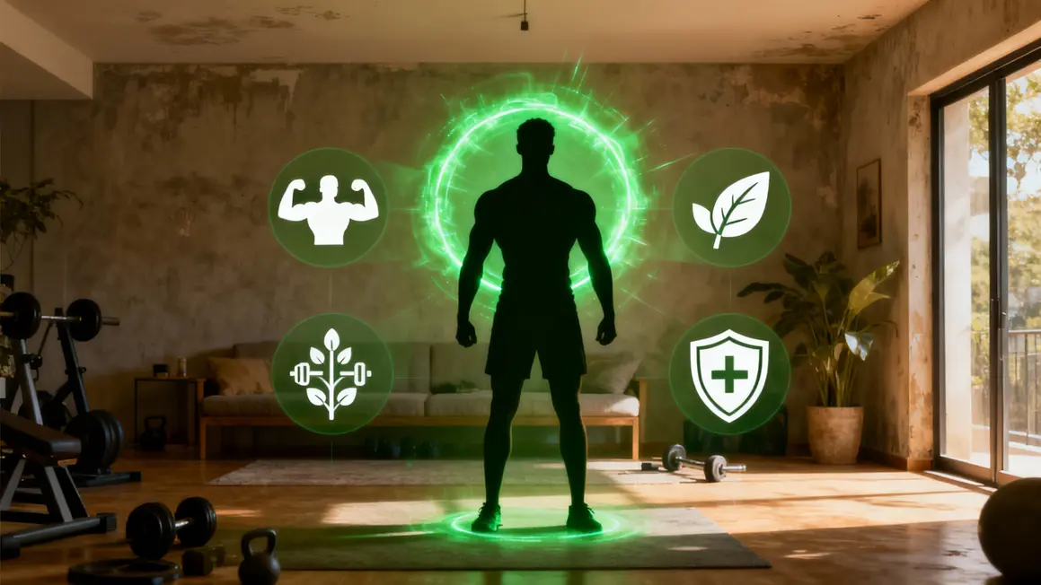 silhouette sportive halo verte pictogrammes sante