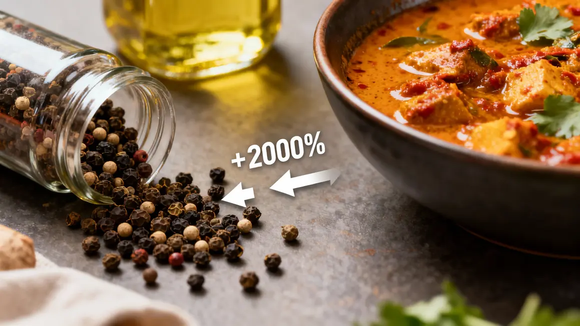 absorption curcuma poivre huile cuisine saine