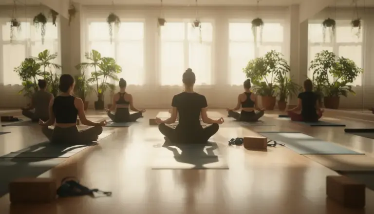 yoga bien etre tapis salle lumineuse