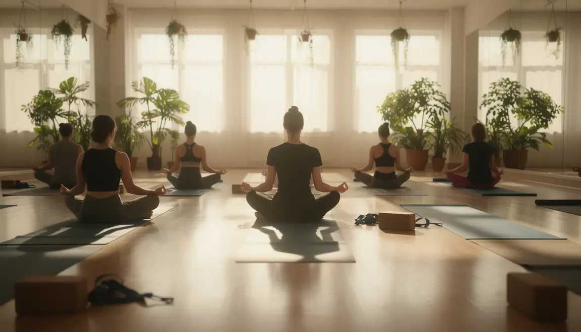 yoga bien etre tapis salle lumineuse