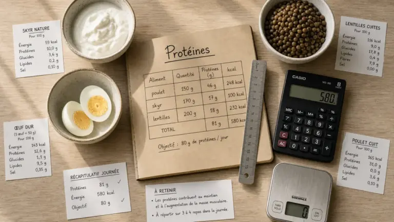Calcul proteine par aliment : tableau et portions