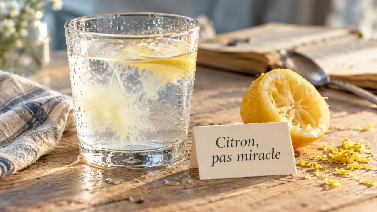 Jus de citron matin à jeun : vitamine C, pas de détox